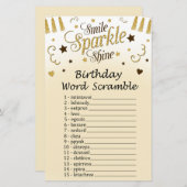 Golden Birthday Word Scramble Game (Voorkant / Achterkant)