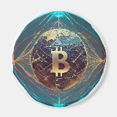 Golden Bitcoin Revolution Symbol  Magneet (Voorkant)