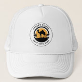 Golden & Black Camel Desert Retro Design Trucker Pet (Voorkant)