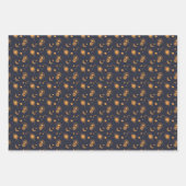 Golden black celestial sun moon galaxy pattern inpakpapier vel (Voorkant 2)