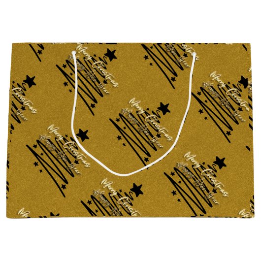 Golden Black Gift Bag Groot Cadeauzakje (Voorkant)