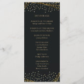 Golden Black Glitter Confetti bruiloft Programma (Achterkant)
