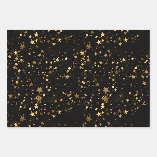 Golden Black Golden Wrapping Paper Sheets Set 7 (Voorkant 2)