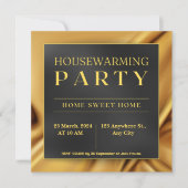 Golden Black Housewarming Party uitnodiging (Voorkant)