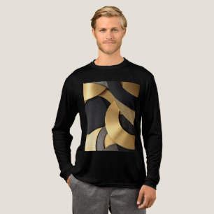 Golden & Black Overlapping Geometrisch Abstract Tri-Blend Shirt