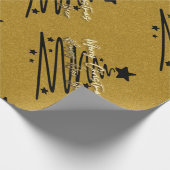 Golden Black Wrapping Paper Cadeaupapier (Hoek)