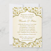 Golden bladeren 50th Wedding Jubileum Kaart (Achterkant)