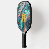 Golden Blauwgroen Aqua Agaat Custom Modern Monogra Pickleball Paddle (Links)