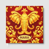 Golden Blessings: Personalized Elephant Mara QR    Gastenboek (Voorkant)