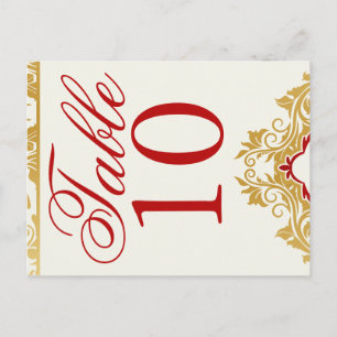 Golden Bloeit Trouwtafel Nummers Briefkaarten