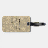 Golden  bloempatroon bagagelabel (Achterkant horizontaal)