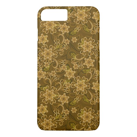 Golden bloempatroon Case-Mate iPhone case (Achterkant)