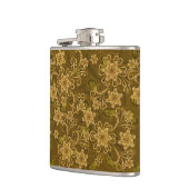 Golden  bloempatroon heupfles (Links)