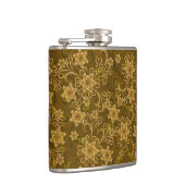 Golden  bloempatroon heupfles (Rechts)