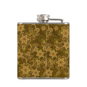 Golden  bloempatroon heupfles (Achterkant)