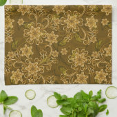 Golden  bloempatroon theedoek (Gevouwen)