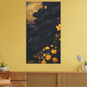 Golden Bloom Elegantie Canvas Afdruk