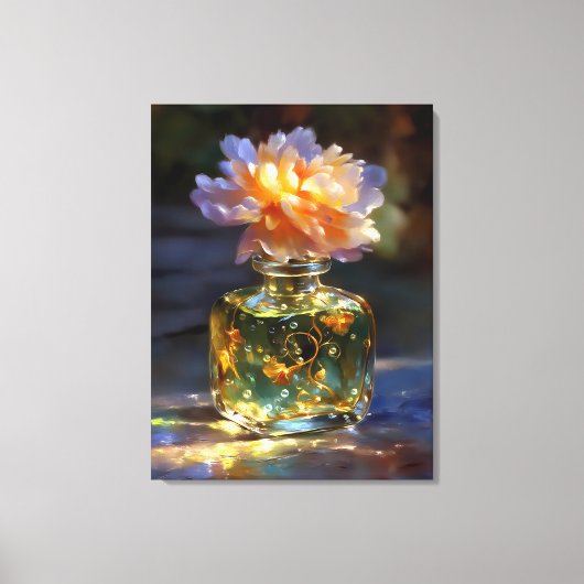Golden Bloom Elixir – Droomachtig bloemenparfum Canvas Afdruk (Voorkant)