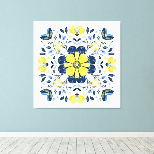 Golden Bloom Harmony Canvas Afdruk (Insitu (Houten vloer))