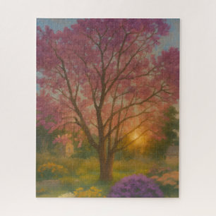 Golden Bloom - Sunset Garden Painting Legpuzzel
