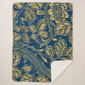 Golden Blossom Elegance  Sherpa Deken (Voorkant)