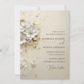 Golden Blossom Wedding Invitation (Devant)