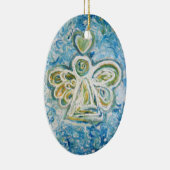 Golden Blue Angel Art Vacances Ornements (Droite)