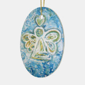 Golden Blue Angel Art Vacances Ornements (Gauche)