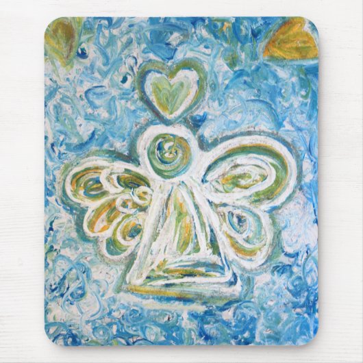 Golden Blue Angel Mousepad Muismat (Voorkant)