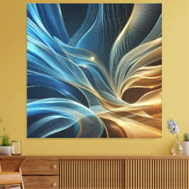 Golden Blue Canvas Afdruk