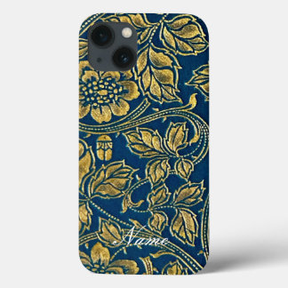 Golden Blue Elegance iPhone 13 Hoesje