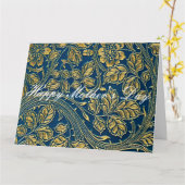 Golden Blue Elegance Kaart (Gele Bloem)