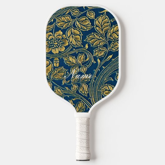 Golden Blue Elegance Pickleball Paddle (Voorkant)