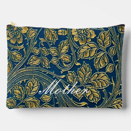 Golden Blue Elegance Print Cut Naaizak Etui (Voorkant)