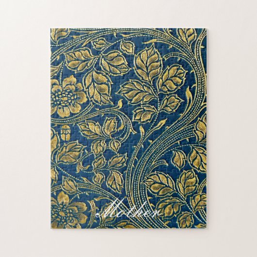 Golden Blue Elegance Puzzle (Vertical)