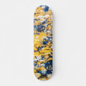 Golden Blue Floral Camo Skateboard (Devant)