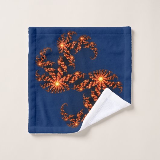 Golden Blue Fractal Avoir un ensemble de serviette (Gant de toilette)