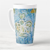 Golden Blue Guardian Angel Custom Latte Cup Mug (Angle gauche)