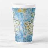 Golden Blue Guardian Angel Custom Latte Cup Mug (Devant)