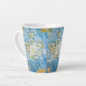 Golden Blue Guardian Angel Custom Latte Cup Mugs (Angle gauche)