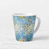 Golden Blue Guardian Angel Custom Latte Cup Mugs (Angle droit)