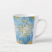Golden Blue Guardian Angel Custom Latte Cup Mugs (Droite)