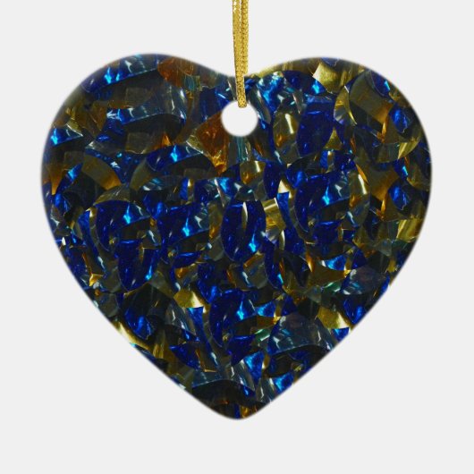 Golden Blue Heart Ornament (Voorkant)