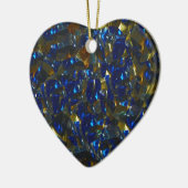 Golden Blue Heart Ornament (Links)