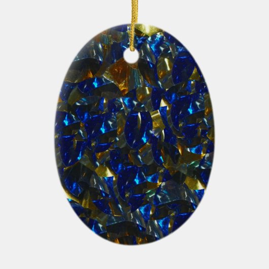 Golden Blue Oval Ornament (Voorkant)