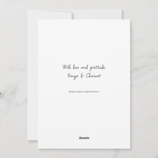 Golden Blush Botanical Wedding Invitation (Dos)