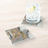 Golden Blush Glazen Onderzetter (Schuin)