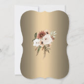 Golden Boho Elegance Gebogen Wildbloemen Bruiloft Kaart (Achterkant)