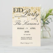 Golden Boho elegant Eid Party Invitation  Kaart (Staand voorkant)