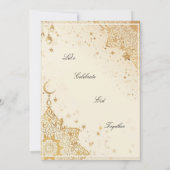 Golden Boho elegant Eid Party Invitation  Kaart (Achterkant)